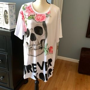🌸FLORAL SKULL GRAPHIC SHORT SLEEVE T-SHIRT🌸